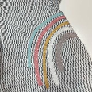 Rainbow short sleeve jumpsuit.